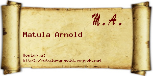 Matula Arnold névjegykártya